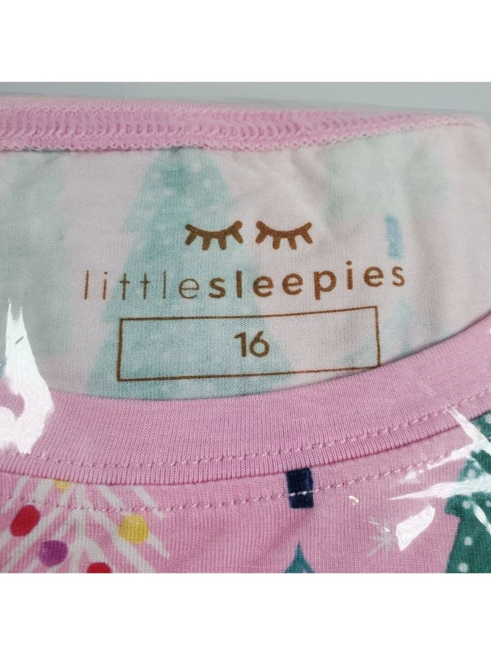 Little Sleepies Pink Twinkling Trees Long Sleeve Pajama Set Girls Size 16 Y NWT